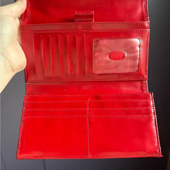 Faux Snake Print Wallet – Red Interior – Multi-Card Slots - Picture 3 of 5